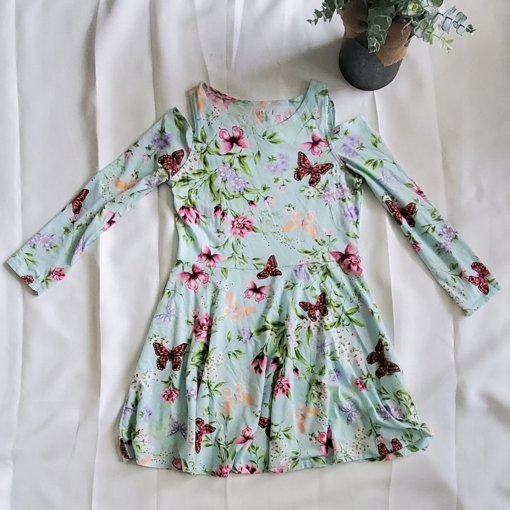 Children's Place Floral & Butterflies Cold Shoulder Dress